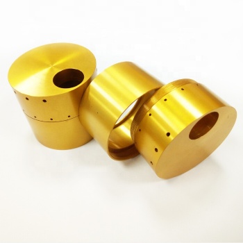 CNC yellow  anodized aluminum turning parts for home appliance