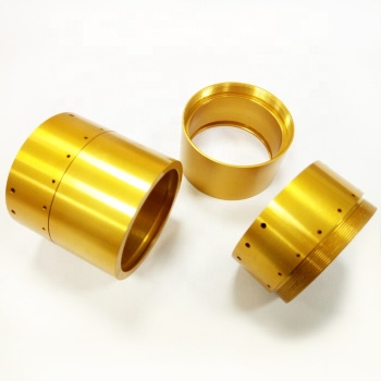  CNC yellow  anodized aluminum turning parts for home appliance	