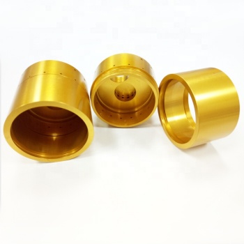  CNC yellow  anodized aluminum turning parts for home appliance	